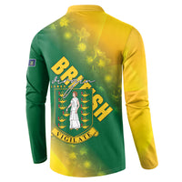 British Virgin Islands Button Sweatshirt Coat Of Arms Plumeria Gradient Art
