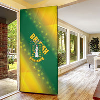 British Virgin Islands Door Cover Coat Of Arms Plumeria Gradient Art