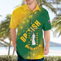 British Virgin Islands Hawaiian Shirt Coat Of Arms Plumeria Gradient Art