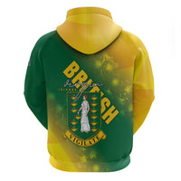 British Virgin Islands Hoodie Coat Of Arms Plumeria Gradient Art