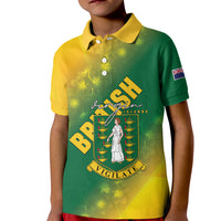 British Virgin Islands Kid Polo Shirt Coat Of Arms Plumeria Gradient Art