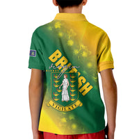 British Virgin Islands Kid Polo Shirt Coat Of Arms Plumeria Gradient Art