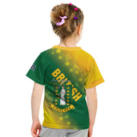 British Virgin Islands Kid T Shirt Coat Of Arms Plumeria Gradient Art