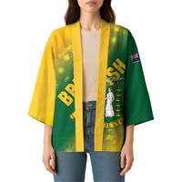 British Virgin Islands Kimono Coat Of Arms Plumeria Gradient Art