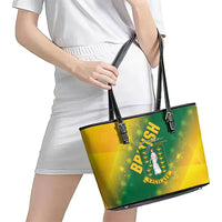 British Virgin Islands Leather Tote Bag Coat Of Arms Plumeria Gradient Art