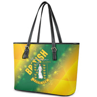 British Virgin Islands Leather Tote Bag Coat Of Arms Plumeria Gradient Art