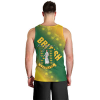 British Virgin Islands Men Tank Top Coat Of Arms Plumeria Gradient Art