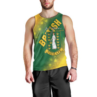 British Virgin Islands Men Tank Top Coat Of Arms Plumeria Gradient Art