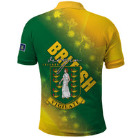 British Virgin Islands Polo Shirt Coat Of Arms Plumeria Gradient Art