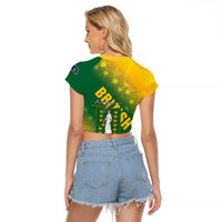 British Virgin Islands Raglan Cropped T Shirt Coat Of Arms Plumeria Gradient Art