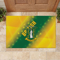 British Virgin Islands Rubber Doormat Coat Of Arms Plumeria Gradient Art