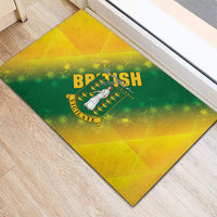British Virgin Islands Rubber Doormat Coat Of Arms Plumeria Gradient Art