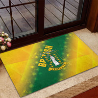 British Virgin Islands Rubber Doormat Coat Of Arms Plumeria Gradient Art