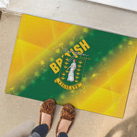 British Virgin Islands Rubber Doormat Coat Of Arms Plumeria Gradient Art
