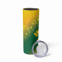 British Virgin Islands Skinny Tumbler Coat Of Arms Plumeria Gradient Art