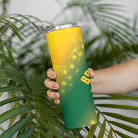 British Virgin Islands Skinny Tumbler Coat Of Arms Plumeria Gradient Art