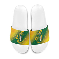 British Virgin Islands Slide Sandals Coat Of Arms Plumeria Gradient Art