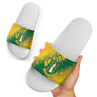 British Virgin Islands Slide Sandals Coat Of Arms Plumeria Gradient Art
