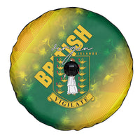 British Virgin Islands Spare Tire Cover Coat Of Arms Plumeria Gradient Art