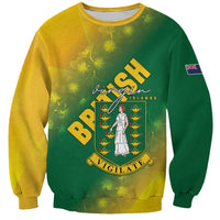 British Virgin Islands Sweatshirt Coat Of Arms Plumeria Gradient Art