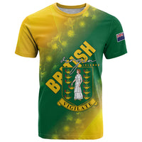 British Virgin Islands T Shirt Coat Of Arms Plumeria Gradient Art