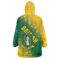 British Virgin Islands Wearable Blanket Hoodie Coat Of Arms Plumeria Gradient Art