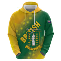 British Virgin Islands Zip Hoodie Coat Of Arms Plumeria Gradient Art