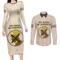 No Kings In America Couples Matching Long Sleeve Bodycon Dress and Long Sleeve Button Shirt We The People - Wonder Print Shop