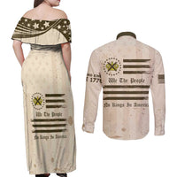No Kings In America Couples Matching Off Shoulder Maxi Dress and Long Sleeve Button Shirt We The People - Wonder Print Shop