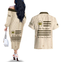 No Kings In America Couples Matching Off The Shoulder Long Sleeve Dress and Hawaiian Shirt We The People - Wonder Print Shop