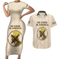 No Kings In America Couples Matching Short Sleeve Bodycon Dress and Hawaiian Shirt We The People - Wonder Print Shop