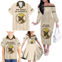 No Kings In America Family Matching Off The Shoulder Long Sleeve Dress and Hawaiian Shirt We The People - Wonder Print Shop