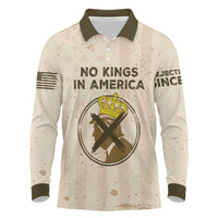 No Kings In America Long Sleeve Polo Shirt We The People - Wonder Print Shop