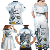 Funny Rejecting Kings Family Matching Off Shoulder Maxi Dress and Hawaiian Shirt Since 1776 No Kings In America Retro Style LT05