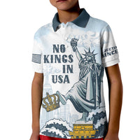 Funny Rejecting Kings Kid Polo Shirt Since 1776 No Kings In America Retro Style LT05