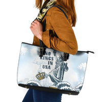 Funny Rejecting Kings Leather Tote Bag Since 1776 No Kings In America Retro Style LT05