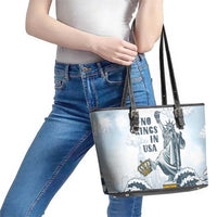 Funny Rejecting Kings Leather Tote Bag Since 1776 No Kings In America Retro Style LT05