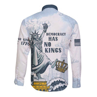 Funny Rejecting Kings Long Sleeve Button Shirt Since 1776 No Kings In America Retro Style LT05
