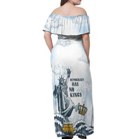 Funny Rejecting Kings Off Shoulder Maxi Dress Since 1776 No Kings In America Retro Style LT05