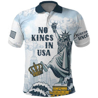 Funny Rejecting Kings Polo Shirt Since 1776 No Kings In America Retro Style LT05