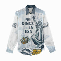 Funny Rejecting Kings Women Casual Shirt Since 1776 No Kings In America Retro Style LT05