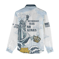 Funny Rejecting Kings Women Casual Shirt Since 1776 No Kings In America Retro Style LT05