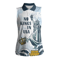 Funny Rejecting Kings Women Sleeveless Polo Shirt Since 1776 No Kings In America Retro Style LT05