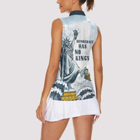 Funny Rejecting Kings Women Sleeveless Polo Shirt Since 1776 No Kings In America Retro Style LT05