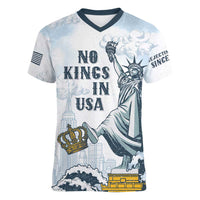 Funny Rejecting Kings Women V-Neck T-Shirt Since 1776 No Kings In America Retro Style LT05