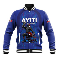 Custom Haiti Ayiti Nan Mondyal 2026 Baseball Jacket Fyete Lit Victwa Blue Version