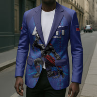 Custom Haiti Ayiti Nan Mondyal 2026 Blazer Fyete Lit Victwa Blue Version