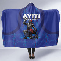 Haiti Ayiti Nan Mondyal 2026 Hooded Blanket Fyete Lit Victwa Blue Version