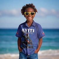 Custom Haiti Ayiti Nan Mondyal 2026 Kid Hawaiian Shirt Fyete Lit Victwa Blue Version