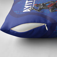 Haiti Ayiti Nan Mondyal 2026 Pillow Cover Fyete Lit Victwa Blue Version